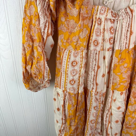 En Creme Yellow Patchwork Dress‎ size Medium NWT - Picture 3 of 4
